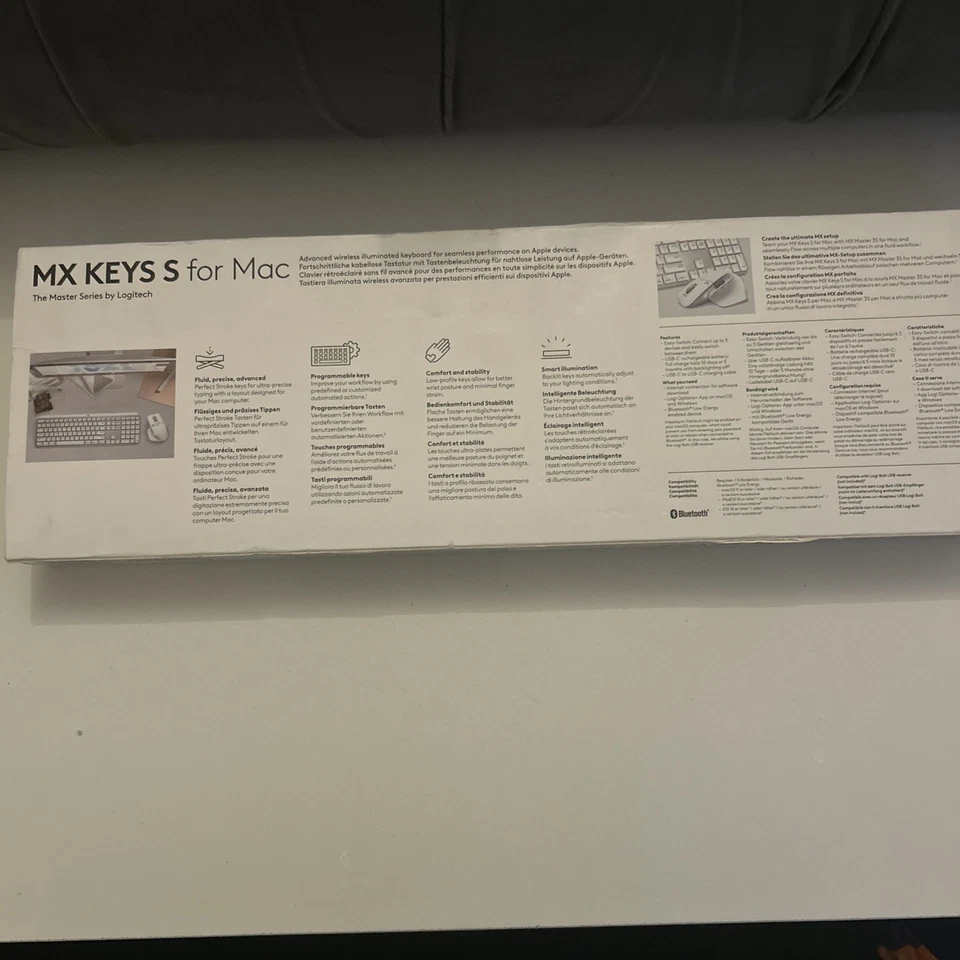 Logitech MX Keys S for Mac Wireless Keyboard - Pale Grey - Image 2 of 2