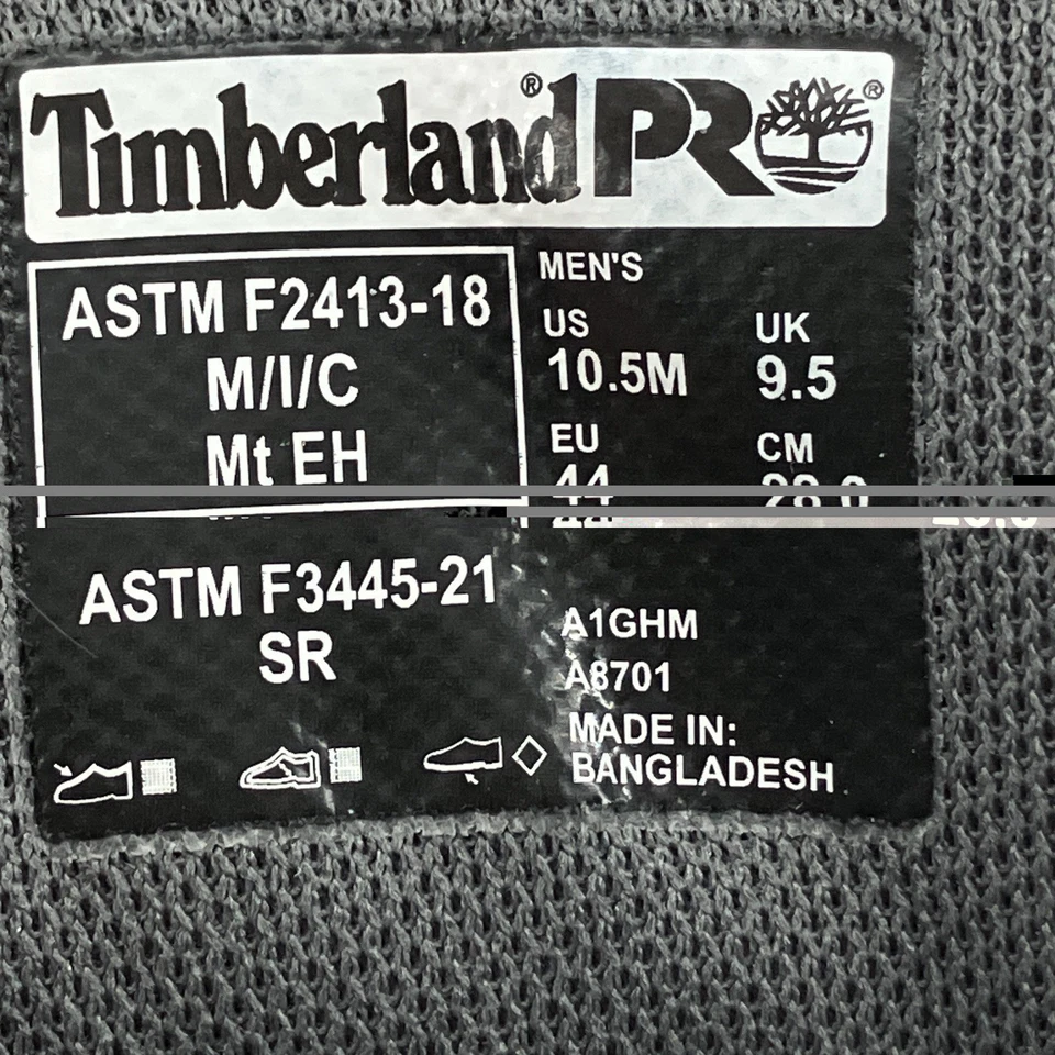 Botas de trabajo deportivas Timberland Pro Powertrain para hombre talla 10,5 puntera de aleación negra A1GHM Foto 4 de 4