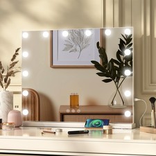 Vanity Mirror Large Hollywood Make Up Mirror Dresser Mirror With LED Light Bulbs