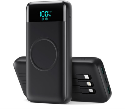 40800mAh Wireless Portable Charger with 3 Cables 15W Fast Charging
