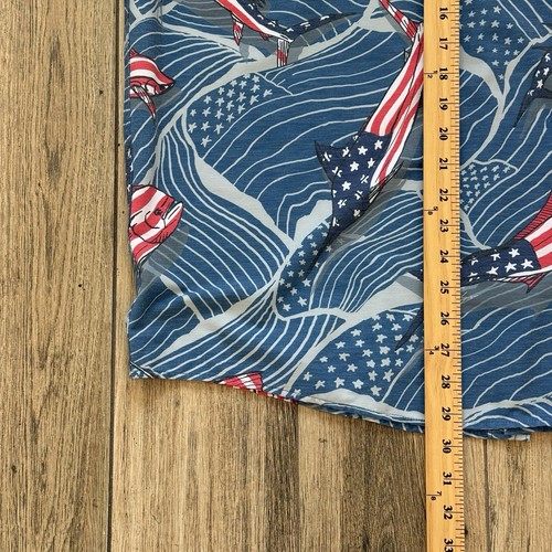 Huk Fishing American Flag/Patriotic Fish All Over Print Button Up Shirt XL EUC - Picture 6 of 6