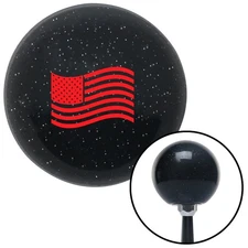 Red American Flag Waving Black Metal Flake Shift Knob w/ M16x1.5 Insert Shifter