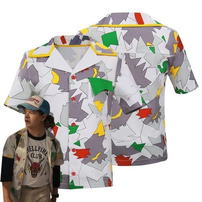 Dustin Henderson T-Shirt Cosplay-Oberteile Halloween-Karneval Kurzarmhemd