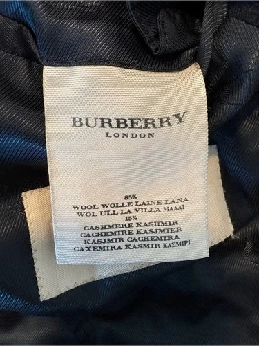 Men's Burberry Wool Cashmere Blend Peacoat Winter Jacket Minimalist Black Large image 9