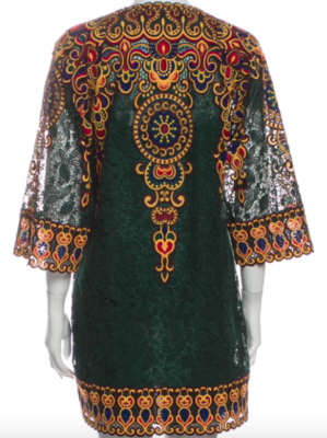 who what wear green dress Valentino Vintage SS 1997 Chartreuse Floral Lace Asymmetric Dress and –  Amarcord Vintage Fashion