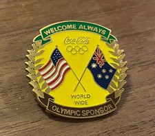 Atlanta 1996 Coca-Cola Welcome Always USA Australia Flags Olympic Pin