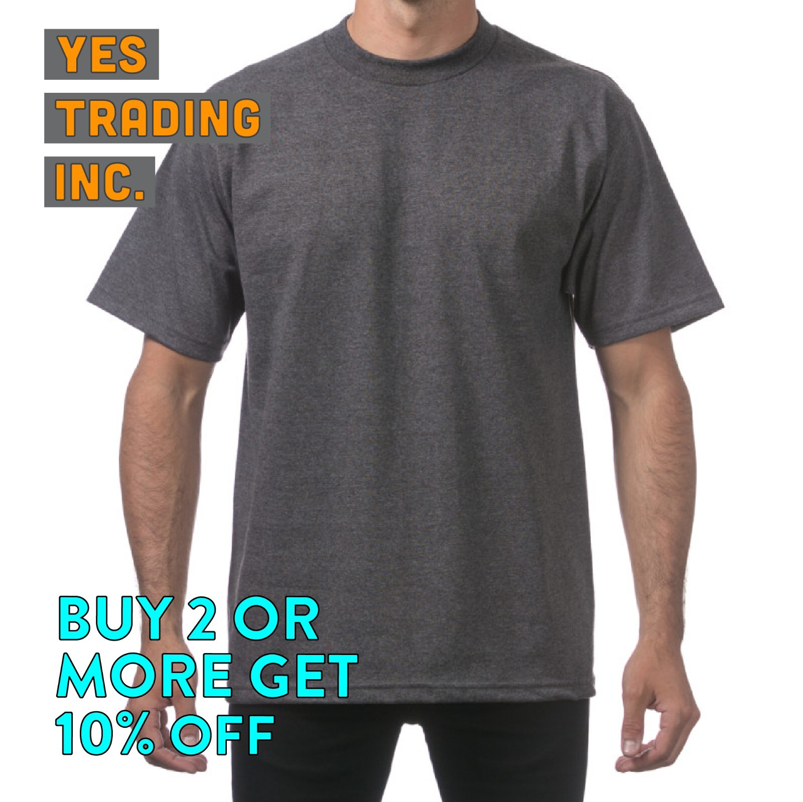 PROCLUB PRO CLUB MENS PLAIN T SHIRT HEAVYWEIGHT SHIRTS SHORT SLEEVE TEE BIG TALL - Picture 2 of 33