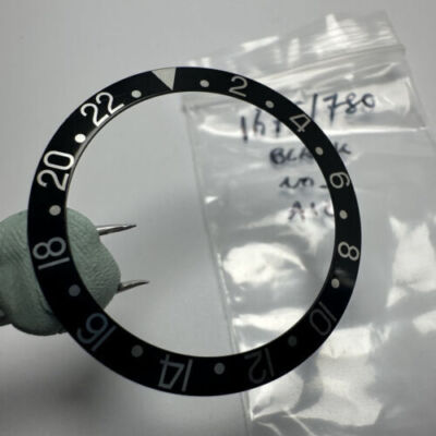 Rolex GMT Master 1675 16750 Black Fat Font Insert Inlay