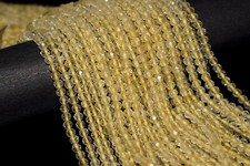 2-3mm A+ Natural Lemon Quartz Tiny Micro Faceted Round Gemstone Beads 12