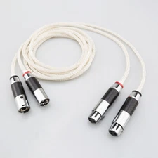 Pair 5N Pure Silver 16 Cores Wire HiFi Audio Interconnect Balanced XLR Cable
