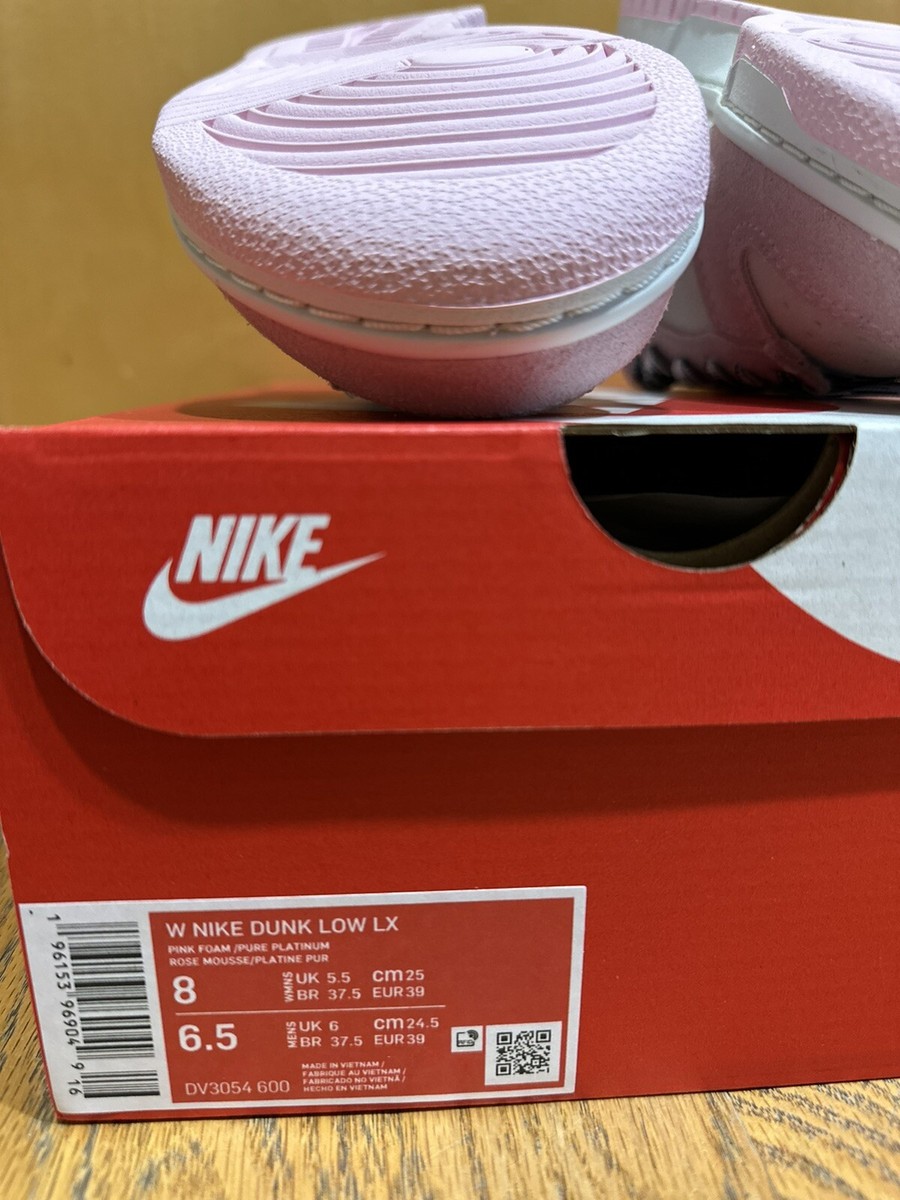 Nike Dunk Low LX Pink Foam DV3054-600 Womens Size 8 Brand New Fast