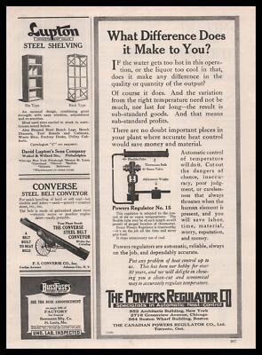 1921 Powers Regulator New York Water Temperature Controllers Vintage Print Ad