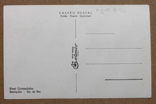 Alte RPPC Postkarte JAROIM E LAGO DO HOTEL QUITANDINHA, PETROPOLIS, BRASILIEN - Bild 2 von 2