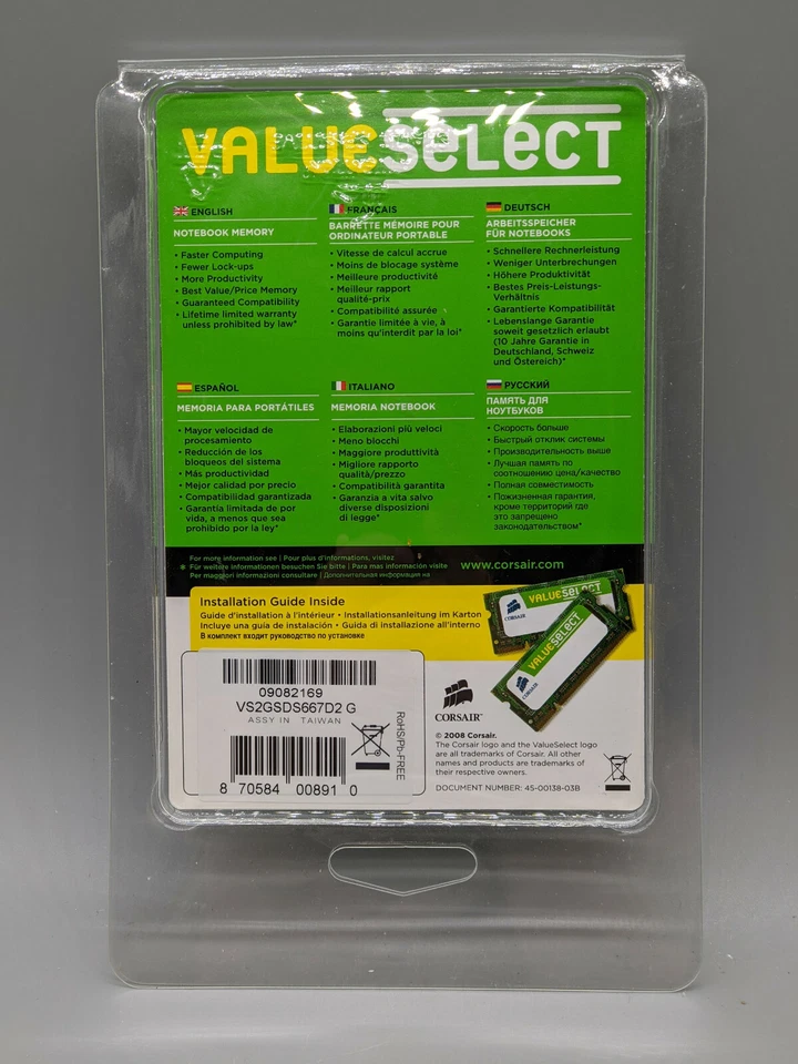 Corsair 2GB DDR2 667Mhz Laptop Memory RAM Brand New and Unopened in Package - Image 4 of 4