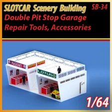 Slotcar Scenery Building 1:64 Dual Pit & Garage Work Bench, Tools Afx,Tyco
