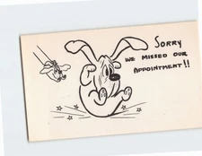Postcard Dog Art Print "Sorry we missed our appointment!!"