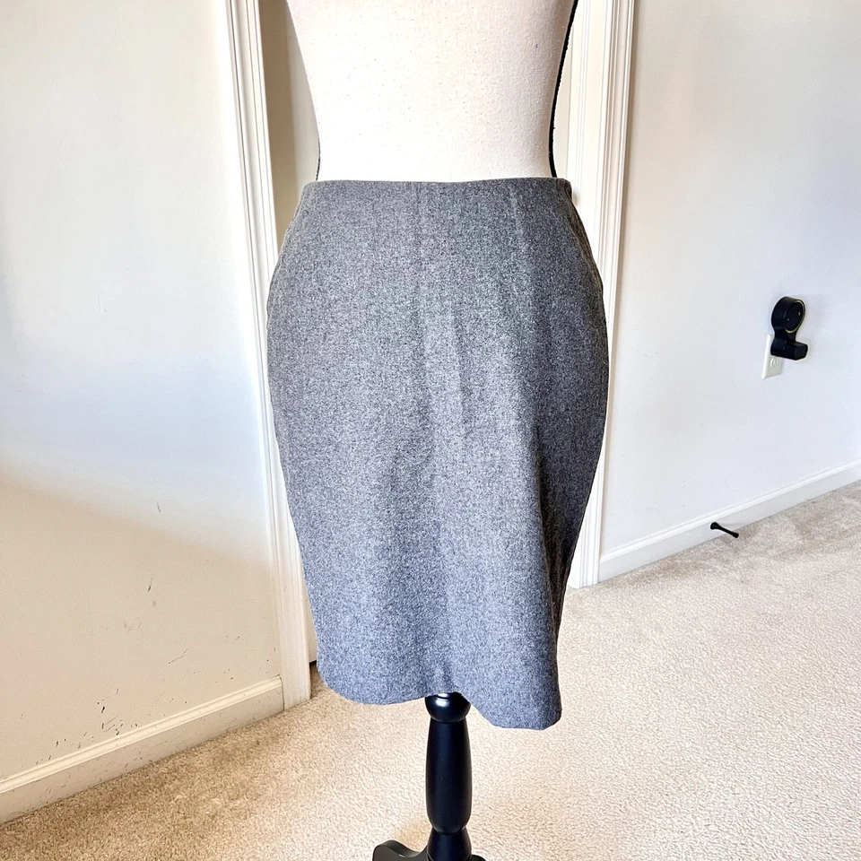 Falda lápiz ANTHROPOLOGIE PINS y AGUJAS gris mezcla de lana—talla 2