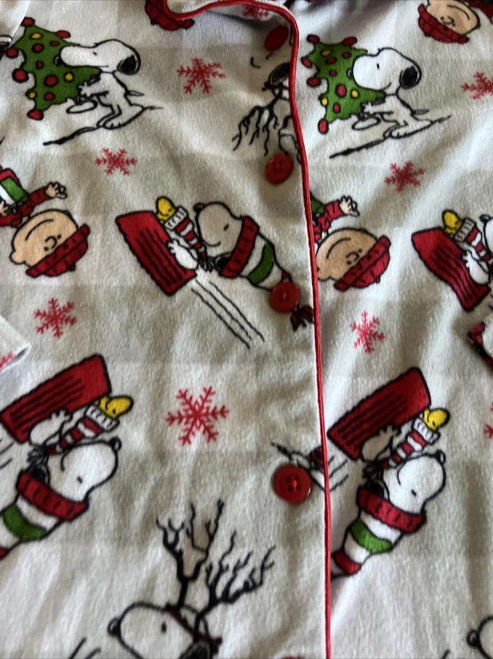 Camisón polar de Navidad Peanuts Girls gris blanco Charlie Brown Snoopy S 4-5 Foto 4 de 4