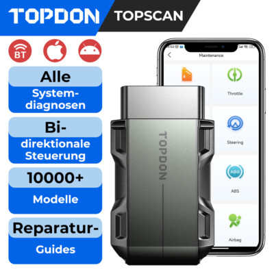 TOPDON TOPSCAN KFZ OBD2 Diagnosegerät Scanner Active Test ALLE SYSTEM Bluetooth