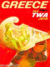 Greece Greek Soldier Europe European Vintage Travel Advertisement Art Poster 