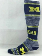 Michigan Wolverines Striped Knee High Crew Socks