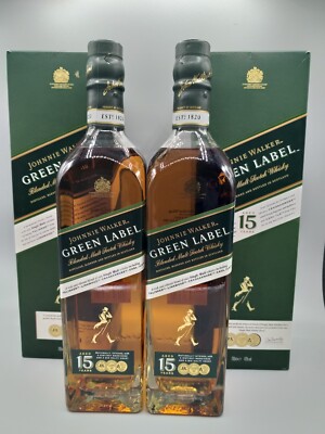 Johnnie Walker 15 Years Green Label Scotch Whisky 43% Scotland OVP 2 x 0,7 Liter
