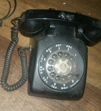 Vintage ITT 500 Black Rotary Desk TOP Phone WORKS