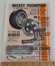 Mickey Thompson Performance Headers Wheels Valve Covers Original 1967 Ad