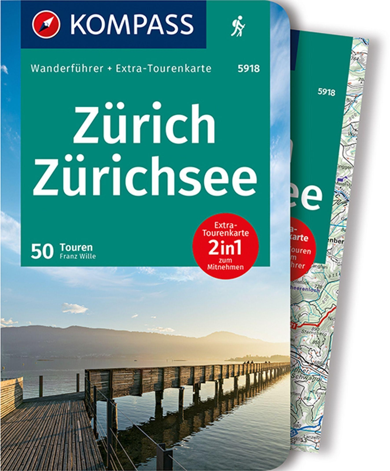 Thumbnail - Kompass Wanderführer Zürich, Zürichsee, 50 Touren, Franz Wille