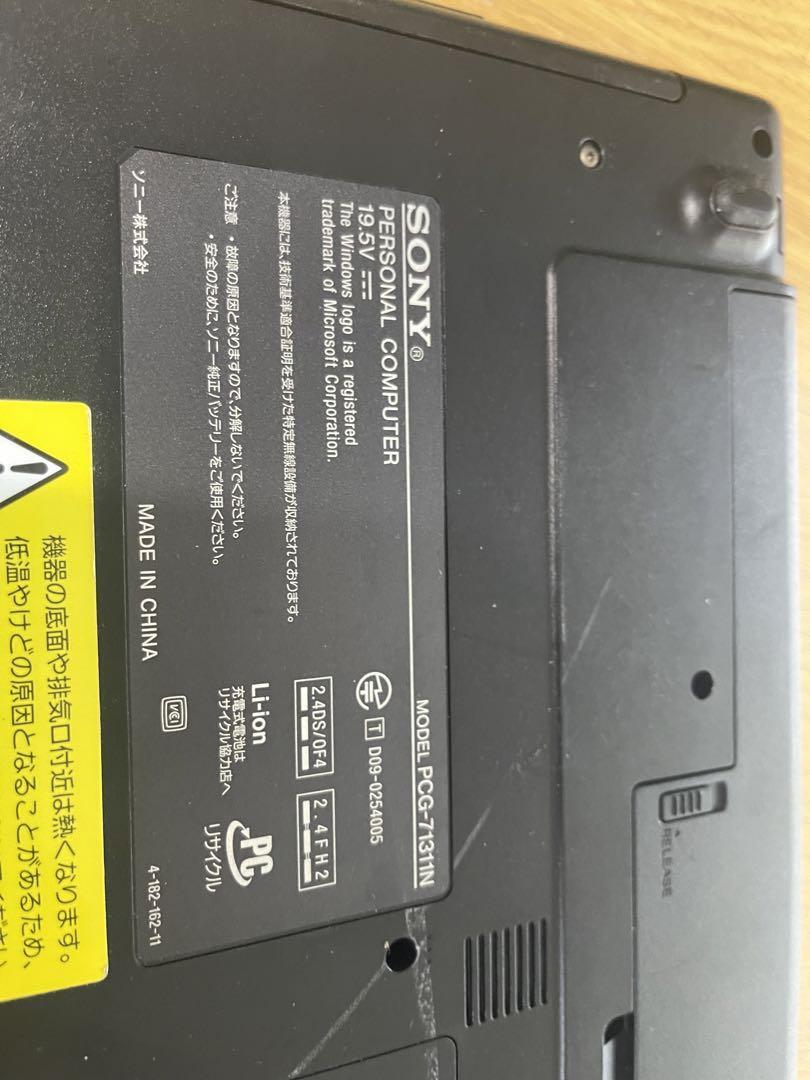 SONY VAIO PCG-71311N Note PC Laptop PC HDD 500GB RAM 4GB CPU Core