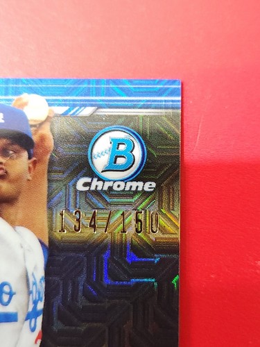 Robinson Ortiz 2019 Bowman Chrome Blue Mojo Auto 134/150 Los Angeles Dodgers - Picture 4 of 6