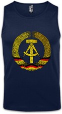 DDR Symbol Herren Tank Top Ostzone Fahne Wappen Hammer Ostalgie Zirkel Logo