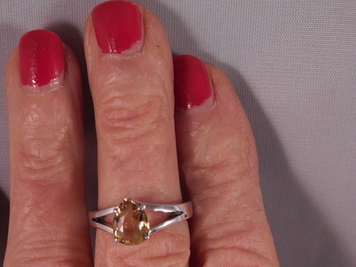 1.98 Ct. Pear Imperial Topaz Sterling Silver Solitaire Ring - Picture 5 of 9