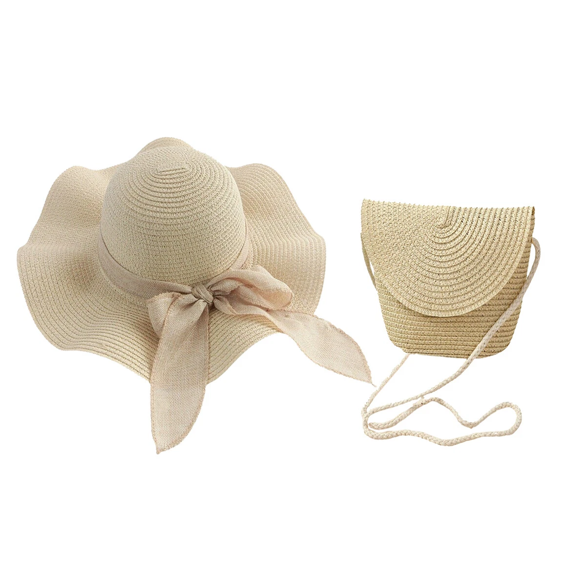 Women's Bow Wide Brim Summer Beach Straw Sun Hat and Crossbody Straw Bag Set
Opens in a new window o