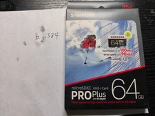 Samsung pro plus 64GB micro sd with adapter new sealed MLC, R100, W90 