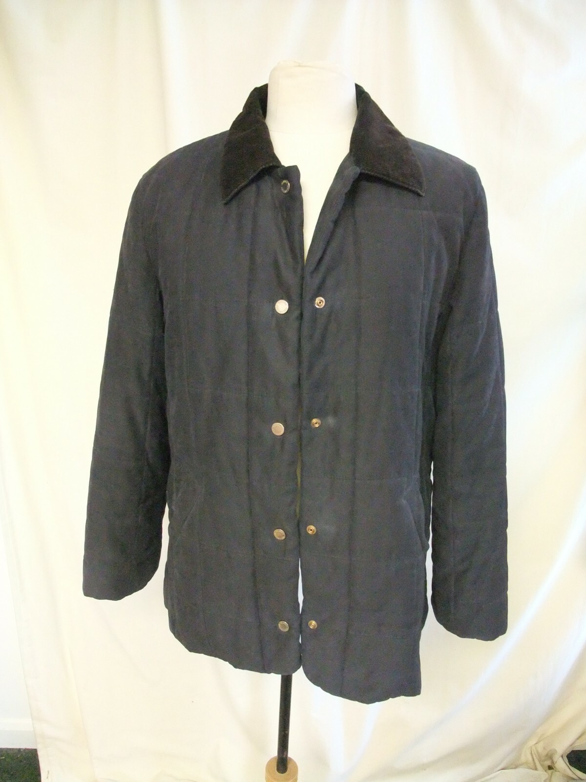 ALTRA Cappotto Donna M&S UK 14 nero trapuntato poliestere lunghezza 30" collo a contrasto 1488