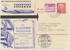 BUNDESREPUBLIK 1959 Eröffnungsflug m Turboprop Viscount 814 FRANKFURT - LISSABON