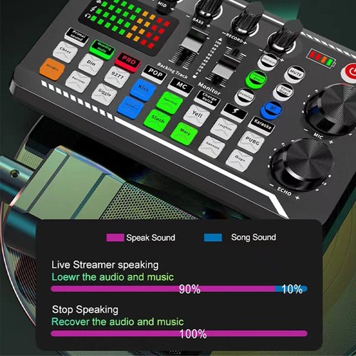 F988 External Sound Card with Bluetooth for Live Streaming Audio Mixer Broadcast - Picture 6 of 17