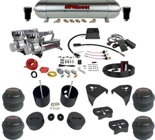 Air Ride Kit SV8C Manifold 580 Chrome Bags Aluminum Tank Fits 1988-98 Chevy 1500