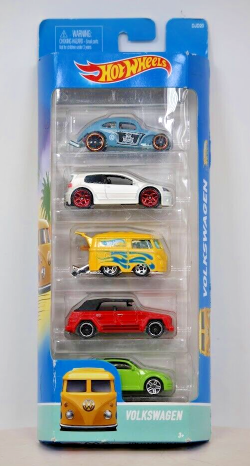 Hot Wheels Volkswagen 5-Pack 2015 DJD20 Golf GTI Beetle Kombi Type 181