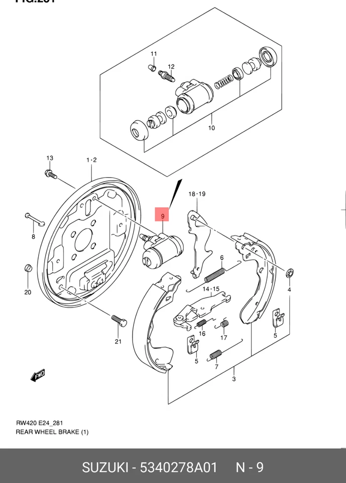 Genuine 2006-2015 Suzuki SX4 Cross Rear Brake Wheel Cylinder 53402-78A01 JPN OEM - Imagem 4 de 4