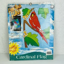 Flyin' High Flags Cardinal Flag Large 28" x 40" Nylon Applique Decorative NIP 