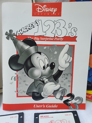 1993 Disney Software Mickey's 123's The Big Suprise Party IBM