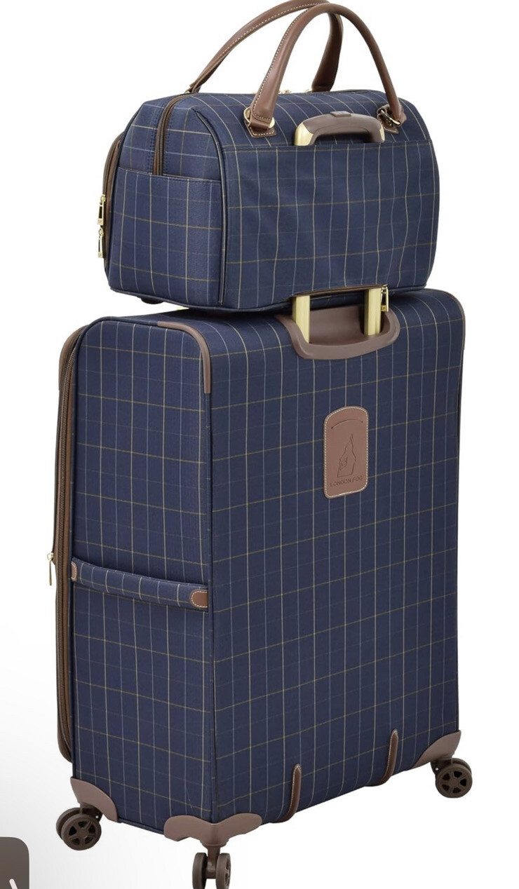 London Fog Kensington Li 17&rsquo; Cabin Bag, Navy Window Pane