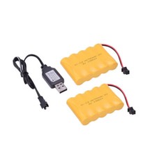 2x 6.0V 700mAh Ni-Cd AA Battery Pack Rechargeable SM-2P Plug For RC Car Toys