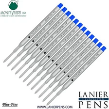 12 Pack- Monteverde S42 Capless Gel Ink Ballpoint Refill Blue Fine Tip 0.6mm