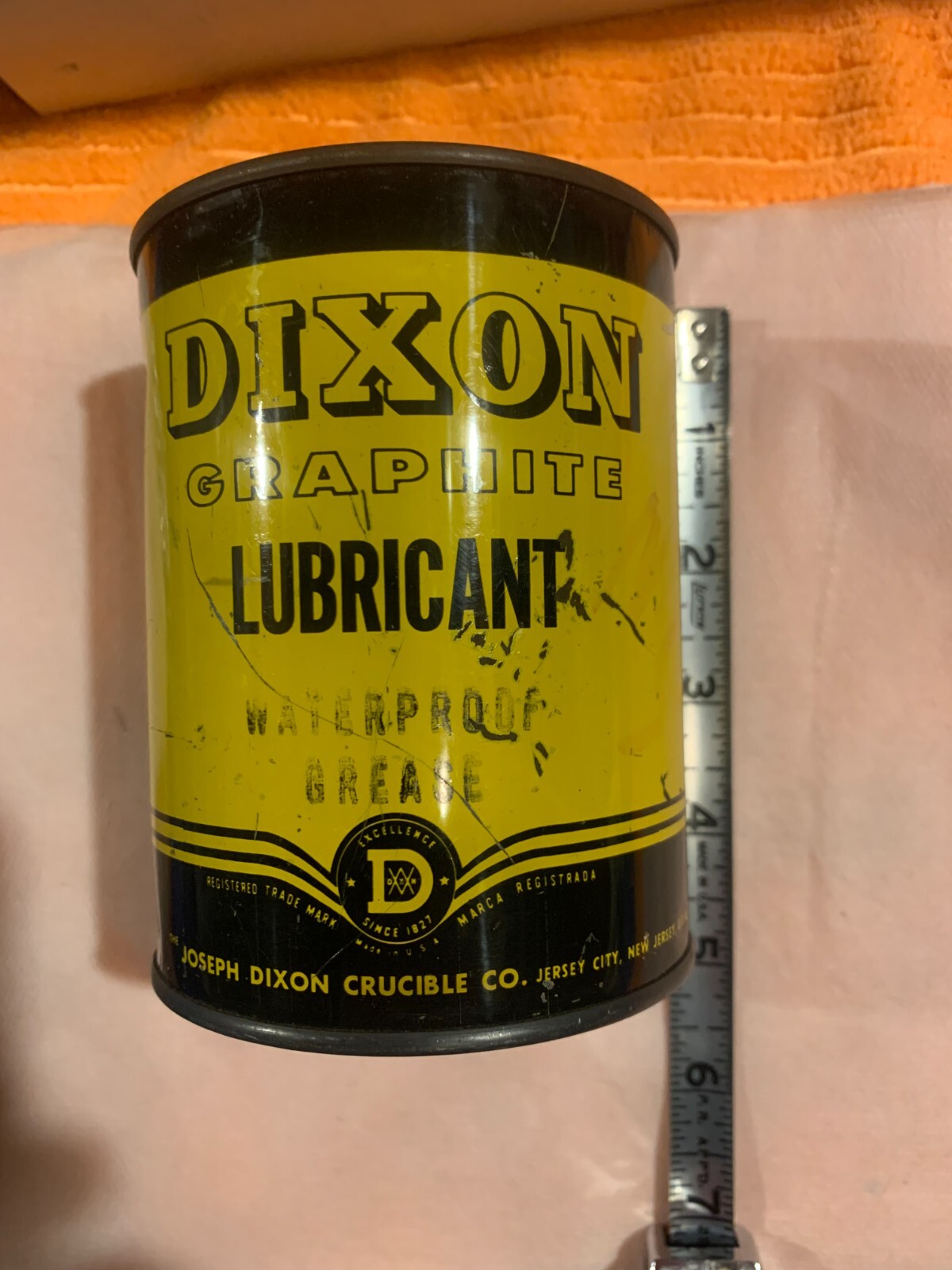 Vintage Dixon Graphite Grease Lubricant 1 lb round can Joseph Dixon