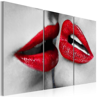 LIPS Canvas Print Kiss Framed Wall Art Picture Photo Image 020109-10