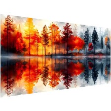 5D Lake Forest Reflection Diamond Art Kit, Full Drill Large 27.5x15.7 Adult