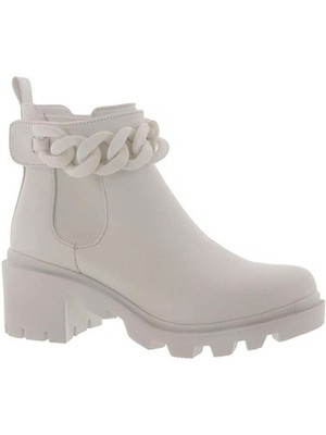 STEVE MADDEN Womens White 1'' Platform Amulet Toe Block Heel Booties 11 M